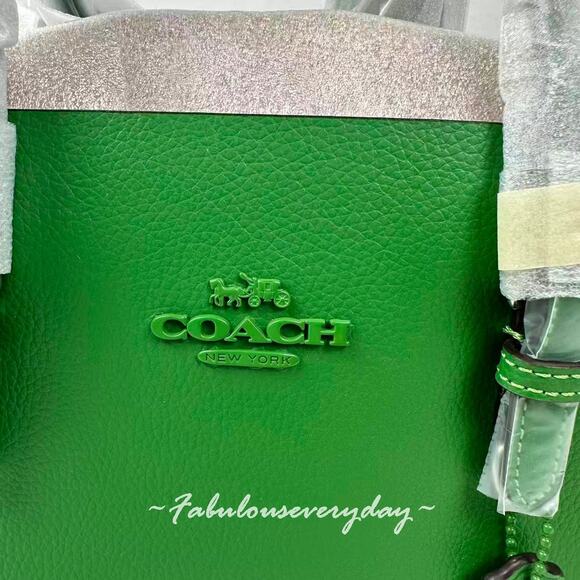 Coach Mollie Tote Bag 25 Crossbody In Leather/Kelly Green CV966 NWT - Picture 6 of 9